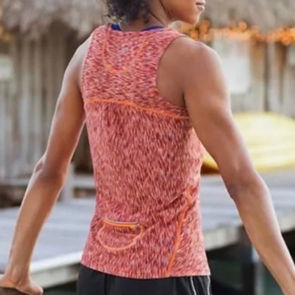Athleta Orange Marled Racerback Tank Top